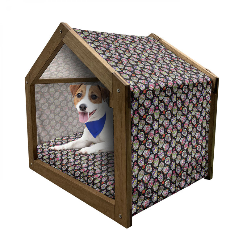 Niche pour chien en bois brun, H 25,59 po x l 29,53 po x P 21,65 po