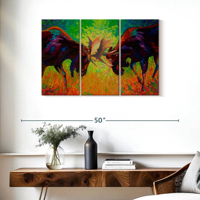 Just Sparring Moose, 24" H x 38" W