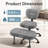 Ergonomic Office Chair for Cross-Legged Sitting with Adjustable Footrest & Wheels - Supportive PU Leather Desk Chair for ADHD Focus, Home Office, and Meditation, Gray-1587890196