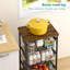 Chariot de rangement à 5 niveaux pour panier de fruits et légumes sur roulettes avec paniers coulissants et plateau en bois pour le garde-manger de la cuisine