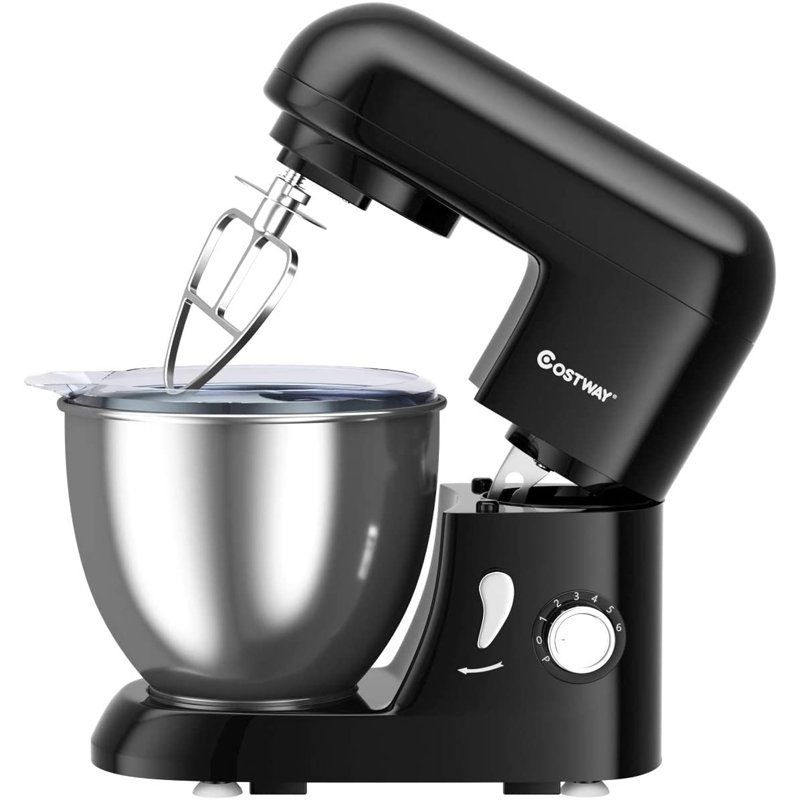 COSTWAY 6 Speed 4L Stand Mixer, Black