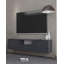Meuble télé moderne avec plusieurs tablettes, anthracite et or, 55,1 po x 11,8 po x 11,8 po | 100% panneau de particules enduit de mélamine, épaisseur: 0,7 pouce | Solution de rangement élégante et fonctionnelle pour le salon, les espaces de divertissement-534147957