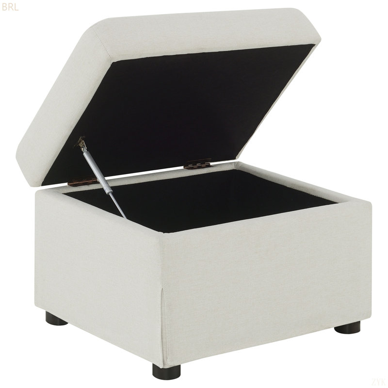 Repose-pieds beige avec rangement relevable hydraulique