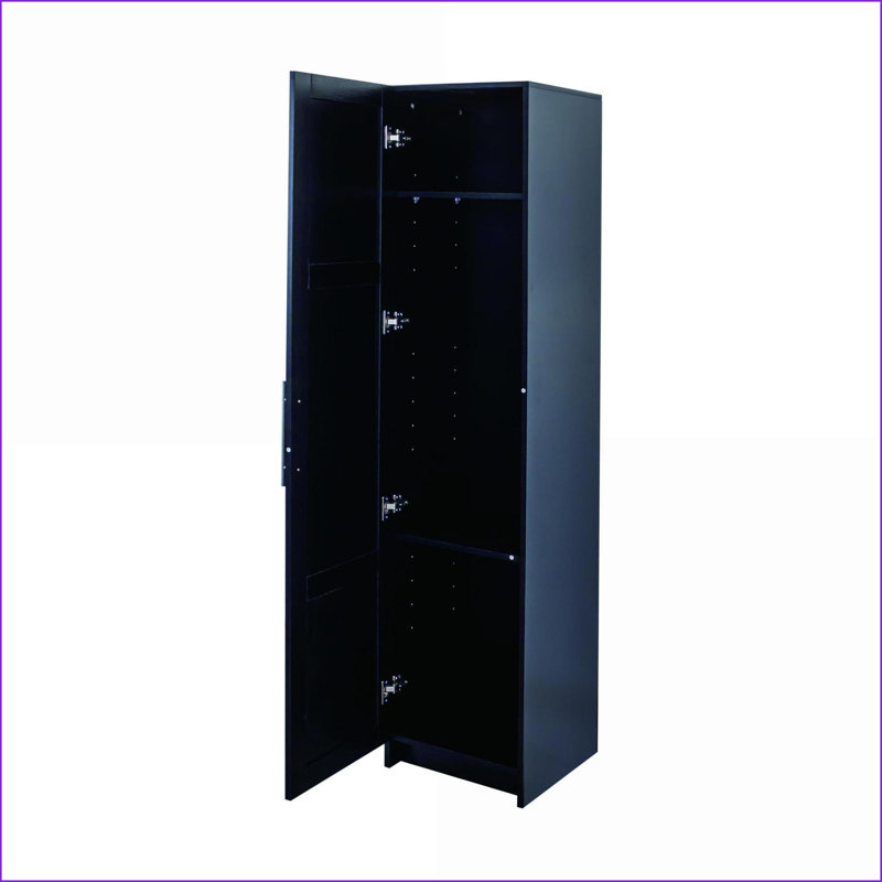 Cabinets, Stackable Wall Mounted Storage with Movable Shelves, 15.75x15.75x70.87 Black | Contemporary | MDF