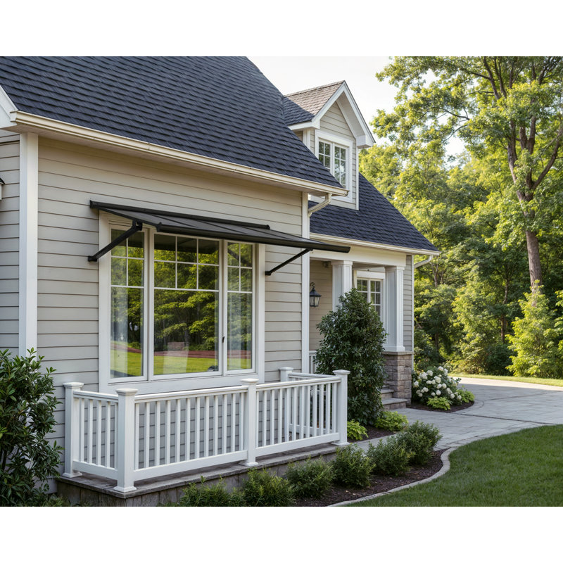 Palram - Canopia Augustine 3.7' x 3'  Awning - Black/Grey, 4.9' x 3'