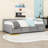 Upholstered Full Wood Daybed with Twin Pop-Up Trundle-649539494