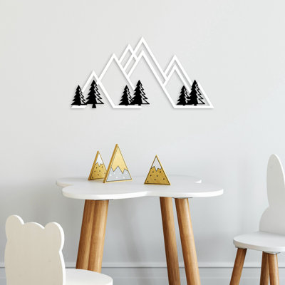 Stylish Decorative Metal Wall Accessory, White, 27.6 x 13.8 inches | 100% Metal Construction, Thickness: 0.06 inches | Easy Wall-Mount Design, Perfect for Home Decor & Modern Interiors