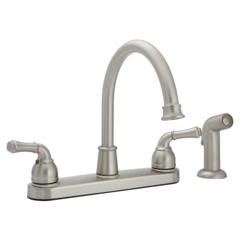 Banner Faucets Kitchen Faucet with Side Spray, Brushed Nickel