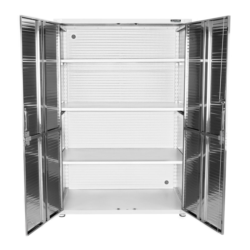 Seville Classics UltraHD Storage Cabinet, 48" W x 24" D x 72" H, White