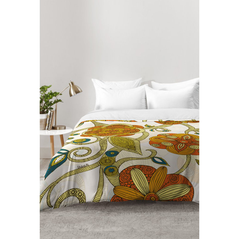 Ensemble d'édredon fleurs, Édredon double / grand + 2 taies décoratives sta