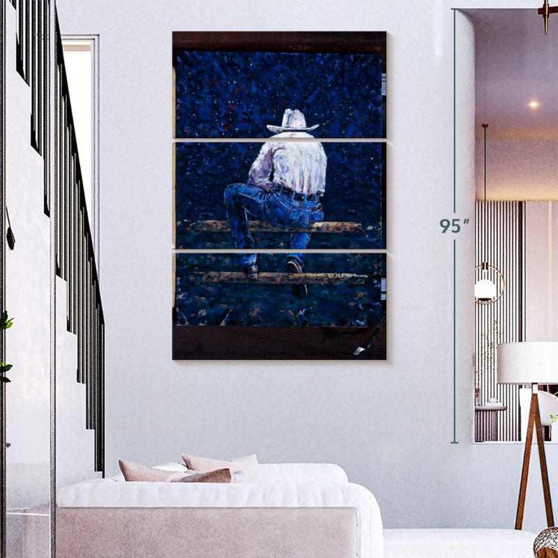 Cowboy abstrait Leisha, H 74 po x l 48 po