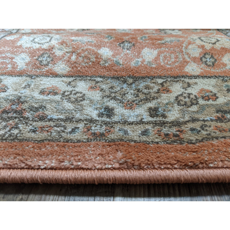 Tapis oriental rouge / terre cuite Pompey, Rectangle 3 pi 4 po x 4 pi 11 po