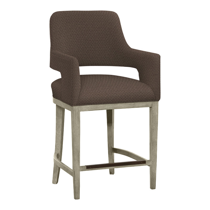 Josie Upholstered Stool with Solid Wood Frame, Almond Buff, Sage (8789 30), Counter Stool (26.5" Seat Height)