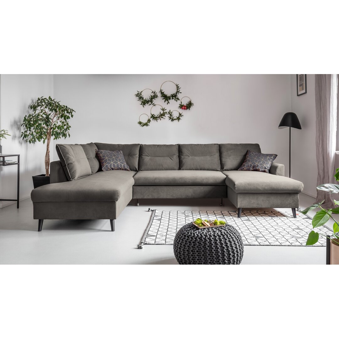 Ecksofa Stylish Stan aus Samt mit Bettfunktion