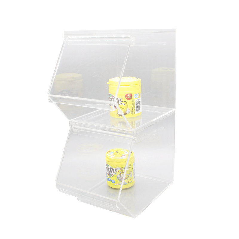 Clear Acrylic 1 Gallon Candy Bin with Slide-in Door and Scoop Holder