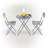 3-Piece Bistro Set with Folding Table and 2 Chairs, Gray-1764512154