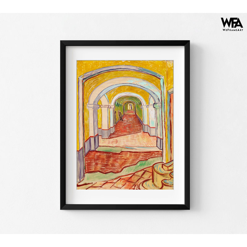 Couloir dans l'asile par Vincent Van Gogh, art mural de couloir, Van Gogh coloré, impression de couloir chaleureux, reproduction d'art orange, décoration murale de couloir