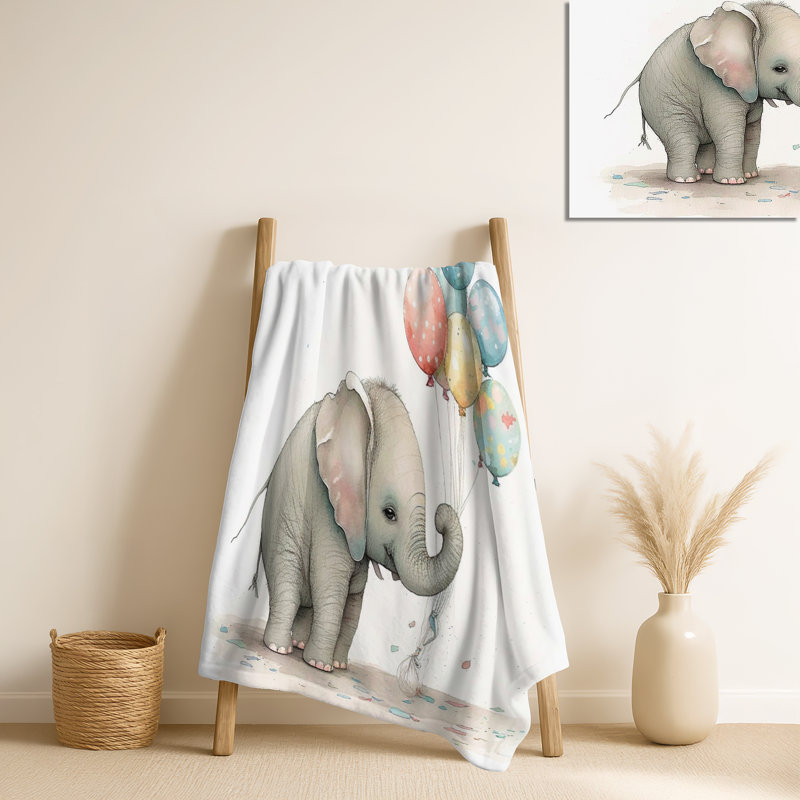 Nursery Adorable Elephant - Jeté pour canapé