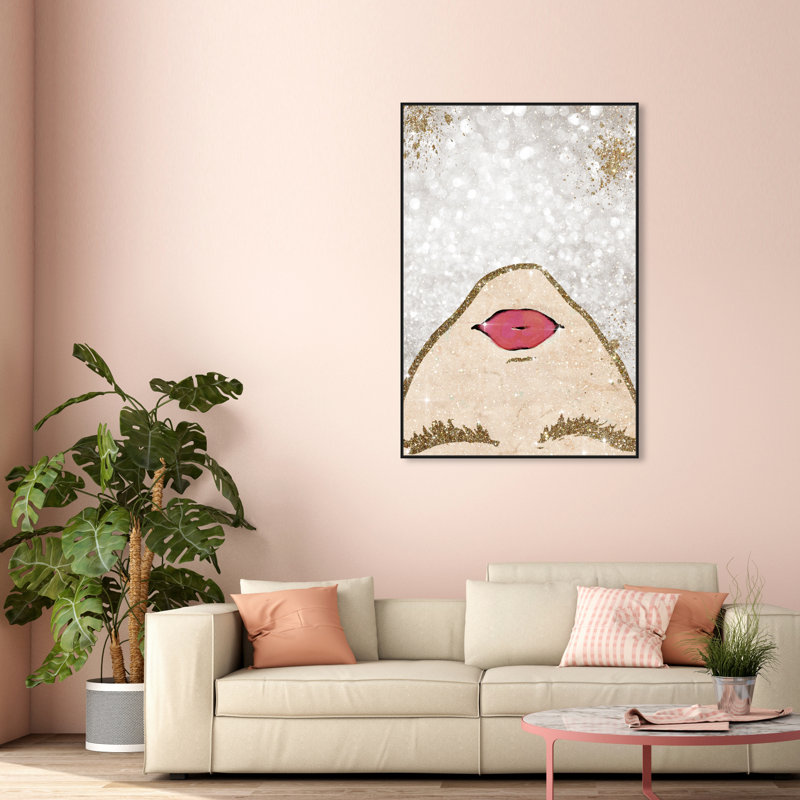 Sparkle Coveted Girl - Graphic Art Print on Canvas, 54" H x 36" W, Black Framed