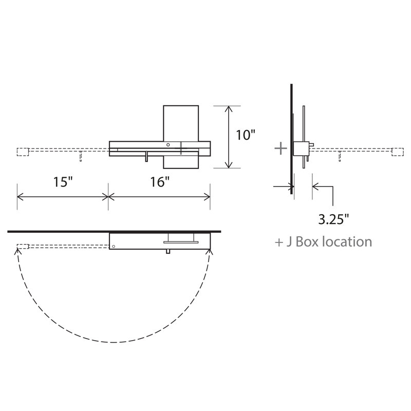 Levo 1 - Light LED Flush Mounted Sconce, Right, Plug-in