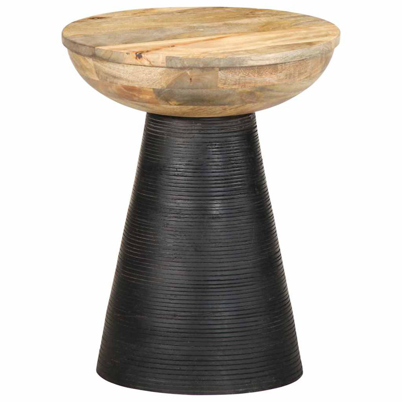Side Table Diameter37x45 Cm Solid Wood Mango, Black