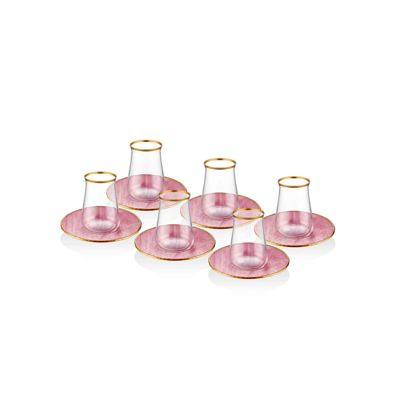 Ensemble de 6 tasses à thé Mulgrave, Rose / or