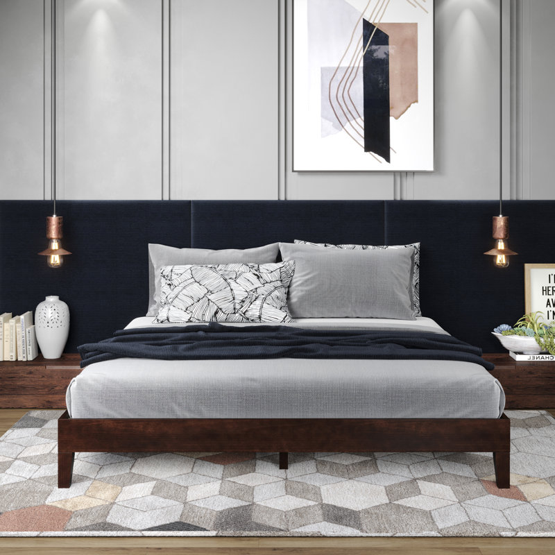 Antolic Solid Wood Platform Bed, Brown, King