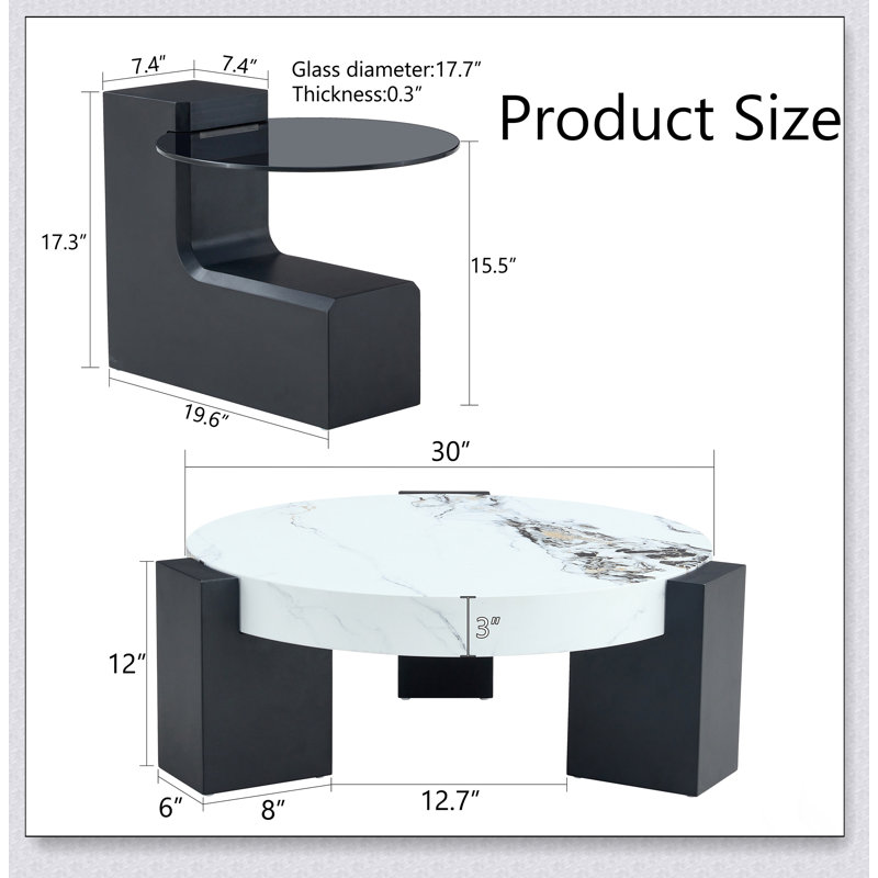 Élégante table basse à deux étages détachable avec une conception anti-collision et un assemblage facile, parfaite pour les salons modernes.