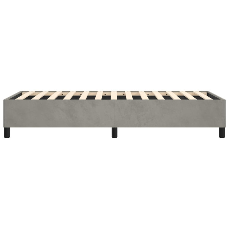 Box Spring Bed Frame Light Grey Twin Velvet , Light Gray, Twin