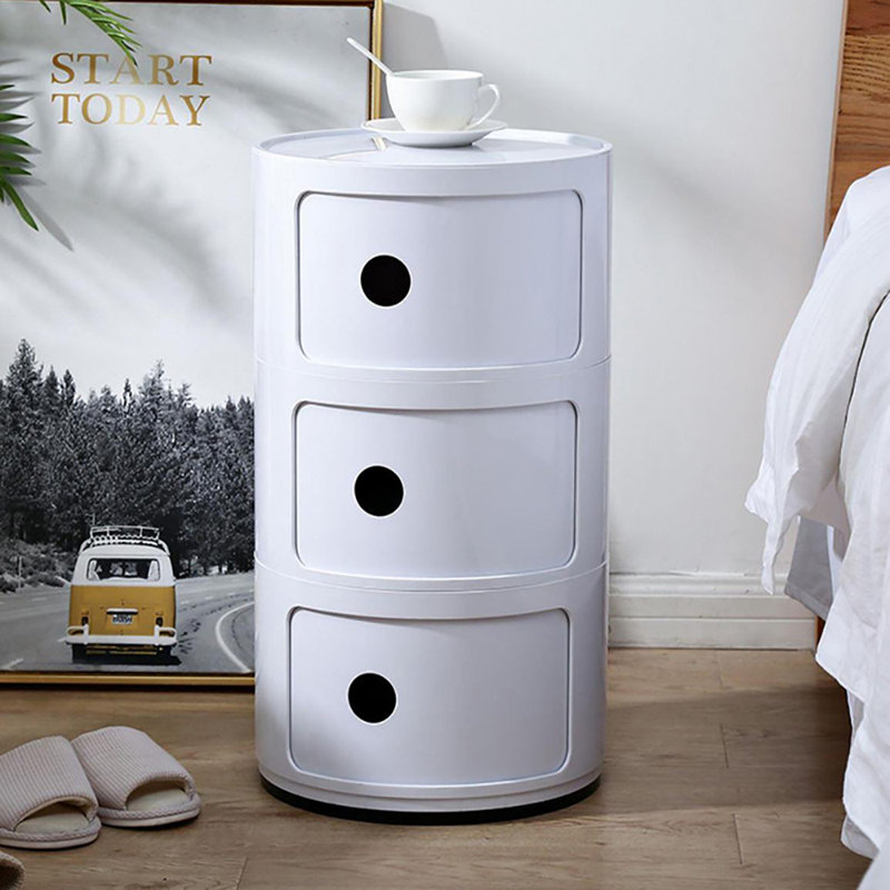 Kiralee Side Table with Storage, White