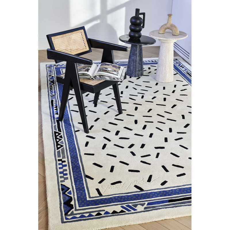 Trasimene Handmade Dhurrie Wool Abstract Area Rug, Rectangle 8'2" x 11'6"