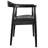 Hashimoto Genuine Wood Dining Arm Chair – Open Back PU Leather Seat, Mid‑Century Modern Accent Chair-859261235