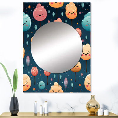 Motif de rêve Lollipop I - Donuts, miroir mural bleu