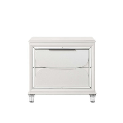 2-Drawer Nightstand With Acrylic Crystal Legs