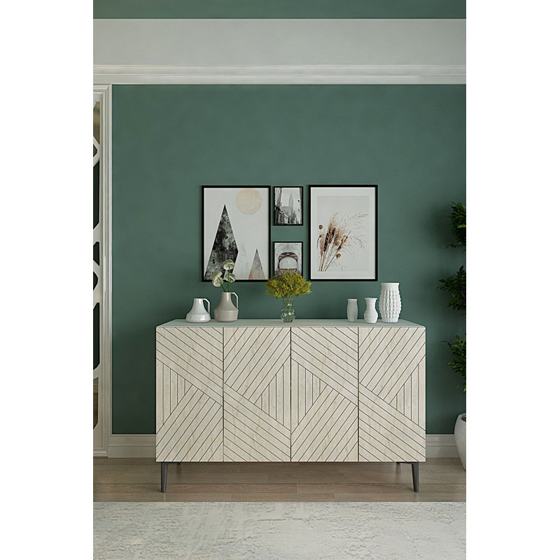 Console, Blanc / Traverti