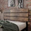 Base de lit plateforme en métal Paloma avec tête de lit en bois, aucun sommier nécessaire-43817441-43817455