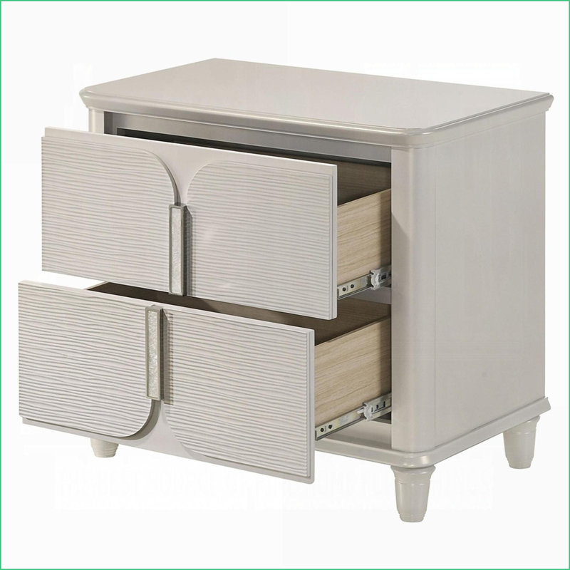 Table de chevet en bois Pearl White Luxury
