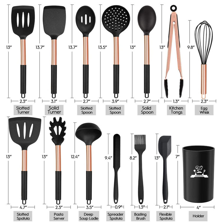 14 - Piece Cooking Spoon Set with Utensil Crock AIRPJ