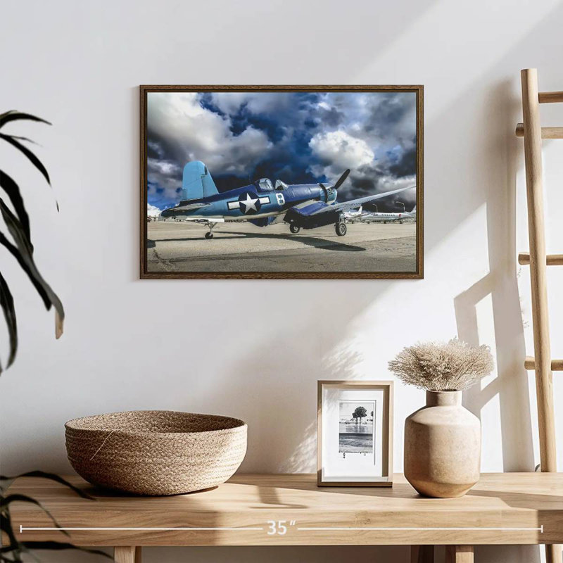Avion de la Seconde Guerre mondiale, Cadre flottant noyer, 31 po x 21 po