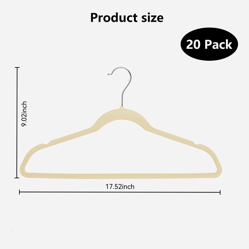 Cintres en velours de qualité supérieure, cintres en feutre moelleux antidérapants, cintres robustes durables et cintres de costume, cintres robustes peu encombrants (beige)