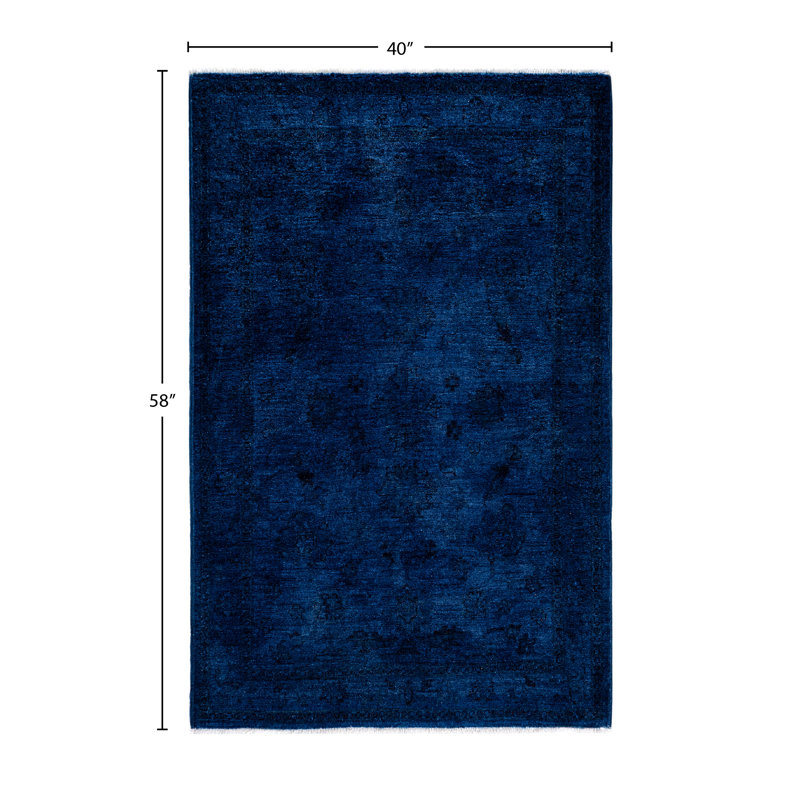 Overdyed One-of-a-Kind 3' 4" X 4' 10" Hand Knotted Area Rug