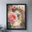 «Black» encadrée porte rétro envahie de roses menant au jardin, impression sur toile impressionniste-1020507848