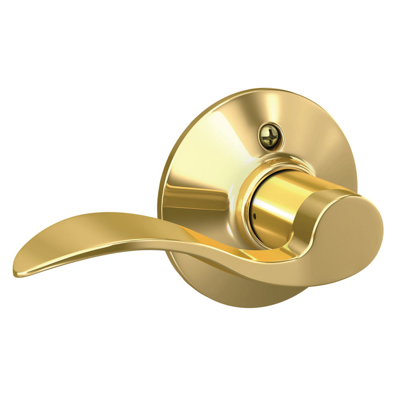 Accent Lever Hall and Closet Lock, Bright Brass