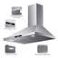 VIKIO 30" 500CFM Convertible Wall Mount Range Hood in Stainless Steel with Smart Delay and Touch Control