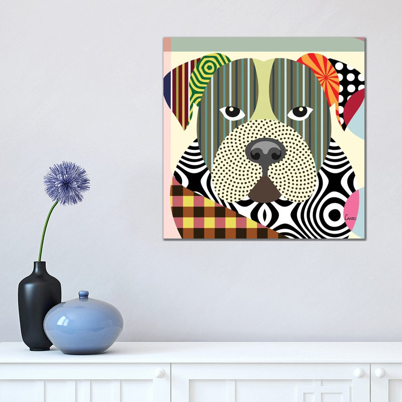 American Bulldog by Lanre Studio - Wrapped Canvas Print, 45.72 cm H x 45.72 cm W