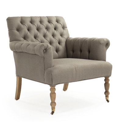 Shemica Linen Tufted Armchair