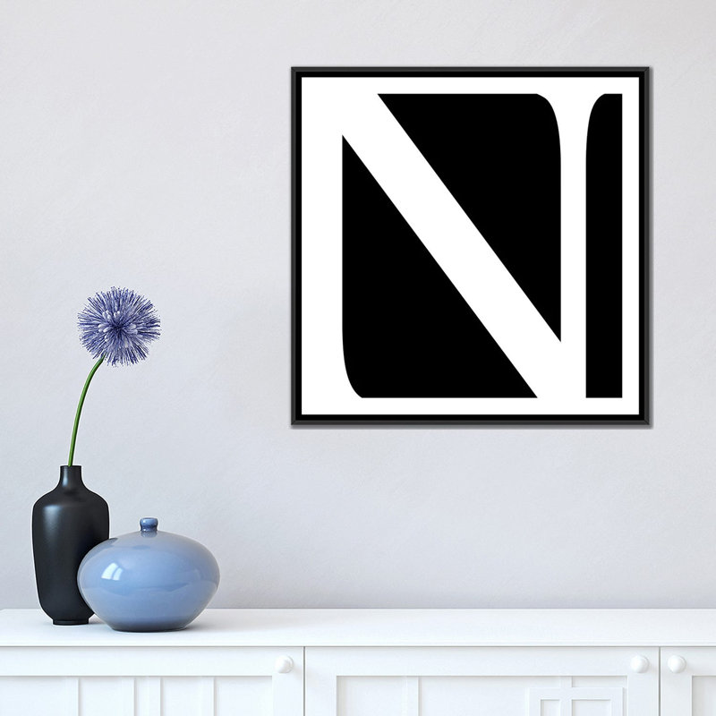 «The Type», art textuel sur toile en noir et blanc TOA45, Toile, H 18 po x l 18 po x P 1,5 po