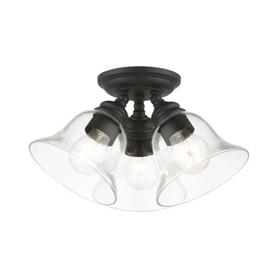 Sanes Large 3-Light 14.5" Semi Flush Mount