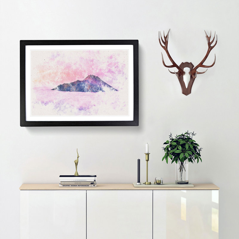 Mount Merapi in Indonesia - Framed Print, 24cm H x 33cm W x 2cm D, Black Framed