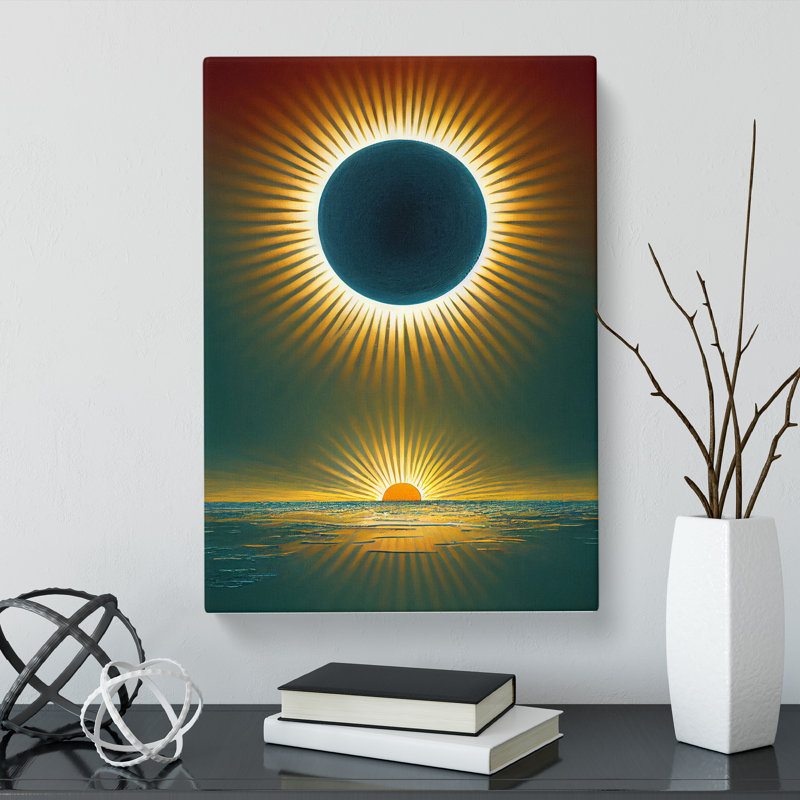 CAN-V0523-2613X Two Suns - Wrapped Canvas Print, 50cm H x 35cm W x 3cm D